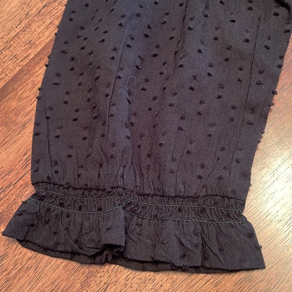 Croft & Barrow textured black on black polka dots top - Picture 8 of 15